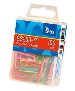 SPINACZE BIUROWE OKRĄGŁE KOLOROWE W POJEMNIKU 28mm 100 szt. TETIS