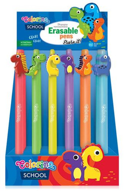 DŁUGOPIS WYCIERANY WYMAZYWALNY Z GUMKĄ DINOZAURY