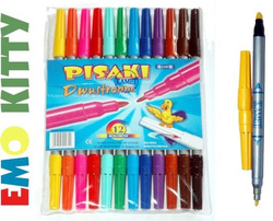 MAZAKI PISAKI FLAMASTRY DWUSTRONNE 12 KOL. - KAMET