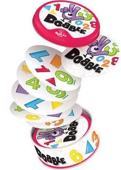 DOBBLE 1, 2, 3 GRA KARCIANA TOWARZYSKA 55 KART METALOWA PUSZKA DOOBLE REBEL