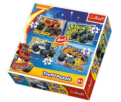 PUZZLE 4W1 BLAZE I PRZYJACIELE MEGA MASZYNY TREFL