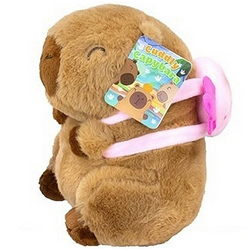 KAPIBARA PLUSZAK MASKOTKA PRZYTULANKA PLECAK AKSOLOTL 22 cm BRĄZOWA JASNA