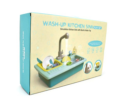 ZLEWOZMYWAK ZLEW Z NACZYNIAMI KRAN Z LEJĄCĄ WODĄ KUCHNIA EDUKACYJNY