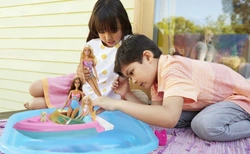 BARBIE MOTORÓWKA UNOSI SIĘ NA WODZIE SZCZENIACZEK AKCESORIA MATTEL