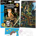 WYDRAPYWANKA I KOLOROWANKA ZWIERZĄTKA ZOO Z RYSIKIEM 6 ARKUSZY - KIDEA