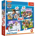 PUZZLE 4w1 PSI PATROL PSIE SPRAWY PIESKI CHASE SKYE UKŁADANKA 34650 TREFL