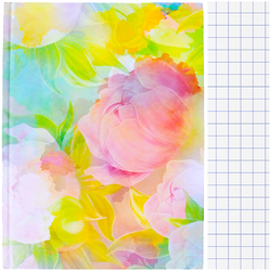 ZESZYT B5 W KRATKĘ KRESKA BRULION 300 kartek W TWARDEJ OPRAWIE KWIATY