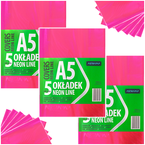 OKŁADKA NA ZESZYT A5 NEON PVC TRANSPARENTNA TRWAŁA RÓŻOWA ASTRA - 15 sztuk