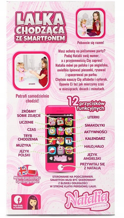LALKA INTERAKTYWNA CHODZĄCA ZE SMARTFONEM EDUKACYJNA NATALIA MÓWI PL ANG