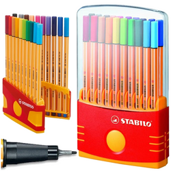 CIENKOPISY STABILO POINT 88 W ETUI PISAKI FLAMASTRY 20 KOLORÓW