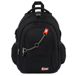 PLECAK SZKOLNY MŁODZIEŻOWY PIÓRNIK ST.RIGHT 2w1 BP-01 CZARNY X WHITE