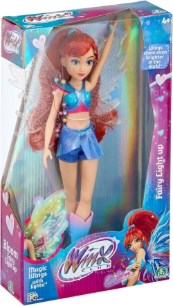 LALKA WINX CLUB FAIRY LIGHT UP BLOOM WRÓŻKA ZE ŚWIECĄCYMI SKRZYDŁAMI 26 cm