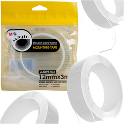 TAŚMA DWUSTRONNA NANO WIELOKROTNEGO UŻYTKU MAGICZNA M&G 12mm x 3M
