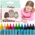 KREDKI PUSHEEN BAMBINO INTENSYWNE 12 KOLORÓW Z GLINKI KAOLINOWEJ KOTEK