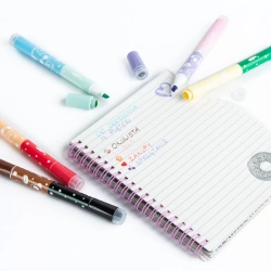 DWUSTRONNE FLAMASTRY ZE STEMPELKAMI DWIE KOŃCÓWKI PISAKI 10 KOLORÓW KIDEA