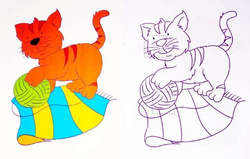 KOLOROWANKA Z NAKLEJKAMI PSY I KOTY ZWIERZAKI