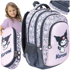 PLECAK SZKOLNY 4-KOMOROWY PIÓRNIK 2w1 ST.MAJEWSKI KRÓLIK PINK KUROMI