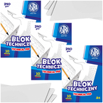 BLOK TECHNICZNY BIAŁY A4 ASTRA 10 KARTEK 240g GRUBSZY SZKOLNY - 3 sztuki