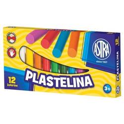 PLASTELINA OKRĄGŁA SZKOLNA 12 INTENSYWNYCH KOLORÓW PLASTYKA ASTRA