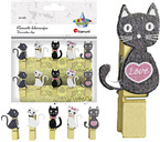 SPINACZE DREWNIANE OZDOBNE KLAMERKI DEKORACYJNE KOTKI 10 szt. TITANUM