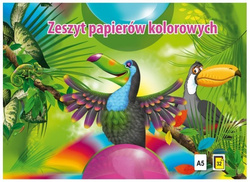 ZESZYT PAPIERÓW KOLOROWYCH WYCINANKA A5 32K KRESKA - 10 sztuk