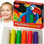 PLASTELINA SZKOLNA FLUO 6 KOLORÓW INTENSYWNE ŻYWE MONA ST.MAJEWSKI
