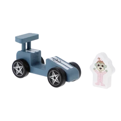 DREWNIANA ZABAWKA RACING CAR BLUE 61697