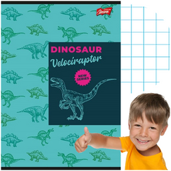 ZESZYT A5 W KRATKĘ 16 KARTEK LAMINOWANY DINOZAURY MIX UNIPAP 