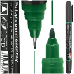 MARKER PERMAMENTNY DO PŁYT CD/DVD DWUSTRONNY FOLIOPIS ZIELONY TO-321 TOMA