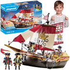 PLAYMOBIL PIRATES STATEK PIRACKI Z ZAŁOGĄ KLOCKI KONSTRUKCYJNE 101 EL 71418