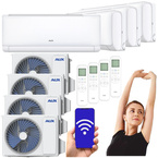 KLIMATYZATOR ŚCIENNY AUX Q-SMART ECO 2,7 kW WiFi GRZANIE LAMPA UV - 4 szt.