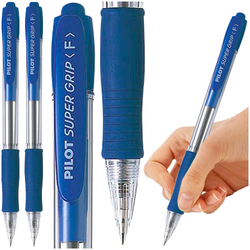 DŁUGOPIS AUTOMATYCZNY OLEJOWY WKŁAD PILOT SUPER GRIP NIEBIESKI - 2 sztuki