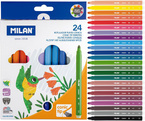 FLAMASTRY PISAKI MAZAKI ZE STOŻKOWĄ KOŃCÓWKĄ 24 INTENSYWNE KOLORY MILAN