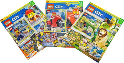 LEGO CITY XXL POLICJA NR1 GAZETKI 3 MAGAZYNY 3 DODATKI DO ZBUDOWANIA KLOCKI