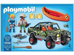 PLAYMOBIL WILD LIFE SAMOCHÓD TERENOWY KAJAK FIGURKI AUTO PICKUP FIGURKI