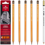 OŁÓWKI DO SZKICOWANIA ARTYSTYCZNE 5 sztuk + GUMKA W OŁÓWKU KOH-I-NOOR