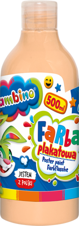 FARBA PLAKATOWA SZKOLNA BAMBINO 500 ml W BUTELCE MAJEWSKI CIELISTA