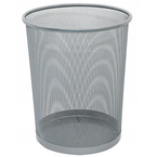 KOSZ NA ŚMIECI Q-CONNECT METALOWY BIUROWY SIATKA DUŻY SREBRNY 19 L