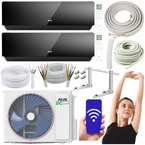 KLIMATYZATOR ŚCIENNY AUX MULTISPLIT J-SMART ART 2 x 3,5 kW WIFi ZESTAW 3MB