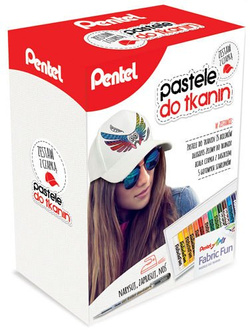 ZESTAW PASTELE DO TKANIN 15 KOL I CZAPKA - PENTEL
