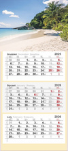KALENDARZ ŚCIENNY TRÓJDZIELNY Z NUMERACJĄ TYGODNI RAJSKA PLAŻA 2026 ROK