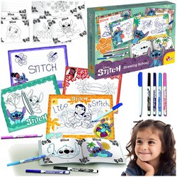 SZKOŁA RYSOWANIA LILO I STITCH DISNEY ZESTAW KREATYWNY KOLOROWANKI SZABLONY