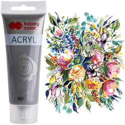 FARBA AKRYLOWA HAPPY COLOR TUBKA 75 ml SZARY NR 80