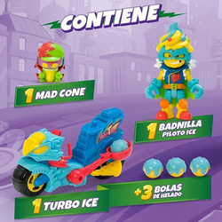 SUPER ZINGS SUPERTHINGS TURBO ICE MOTOCYKL JUMPBIKE Z KATAPULTĄ FIGURKA
