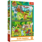 PUZZLE 2x24 JURASSIC WORLD PARK JURAJSKI DINOZAURY UKŁADANKA 34437 TREFL