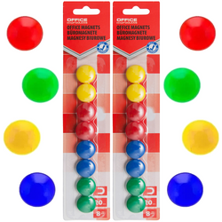 MAGNESY DO TABLIC LODÓWKI OFFICE PRODUCTS MOCNE OKRĄGŁE 20mm 16 szt. - 2op.