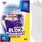 BLOK RYSUNKOWY BIAŁY A3 ASTRA 20 KARTEK 120g GRUBSZY SZKOLNY PLASTYKA