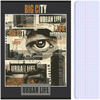 ZESZYT A5 KRATKA 80 KARTEK SZKOLNY LAMINOWANA OKŁADKA BIG CITY GIMBOO