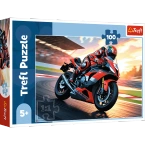 PUZZLE 100 EL. SZYBKI MOTOCYKL MOTOR UKŁADANKA DLA DZIECI TREFL 16489