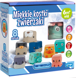 KOSTKI SENSORYCZNE MIĘKKIE ZWIERZĘTA E-EDU ARTYK EDUKACYJNE DO KĄPIELI